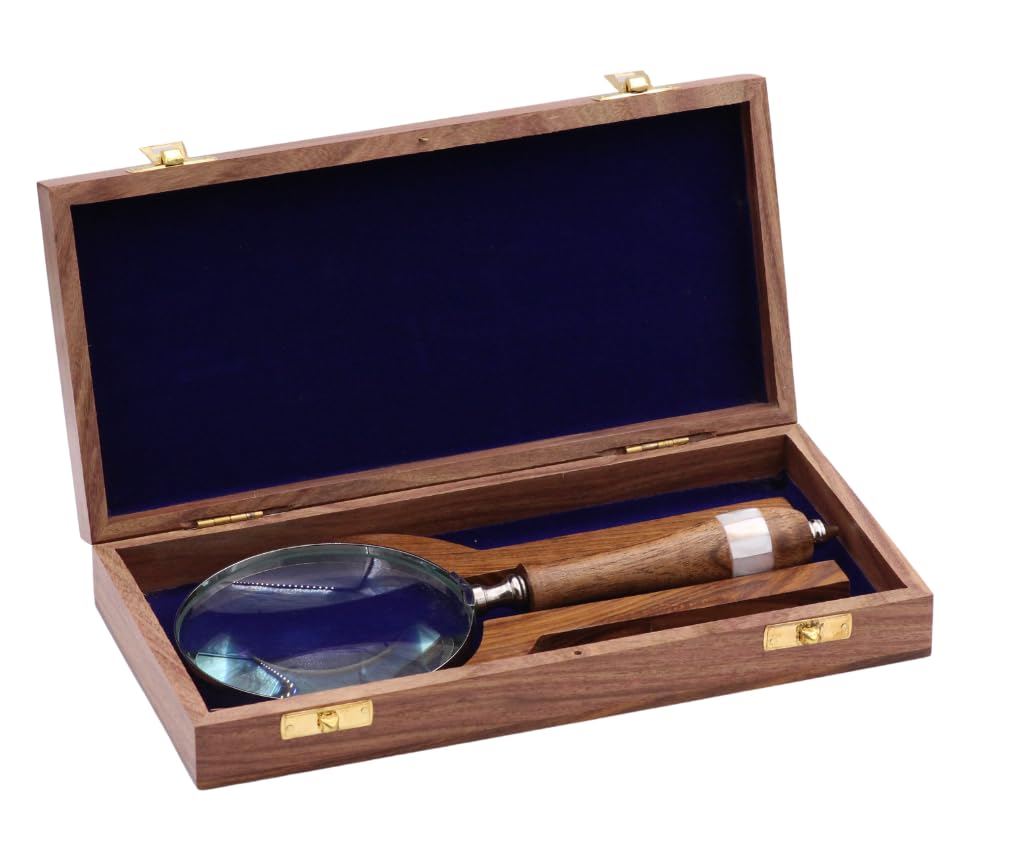 YVCrafts Magnifre Magnifying Glass with Hardwood Storage Case-Executive Gift - Image 3