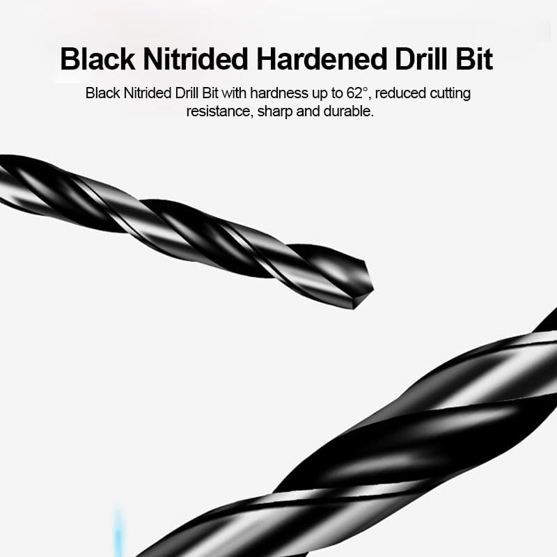 8 Piece Drill Bit Set, High-Strength Eccentric Twist Drill Bit for Concrete,Brick,Glass,Wood,Tile Metal(Black)
