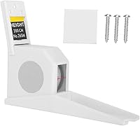 Vista 6 de Medición de altura, medidor de estatura de crecimiento montado en la pared, cinta métrica de altura de metal retráctil para niños y adultos (blanco)