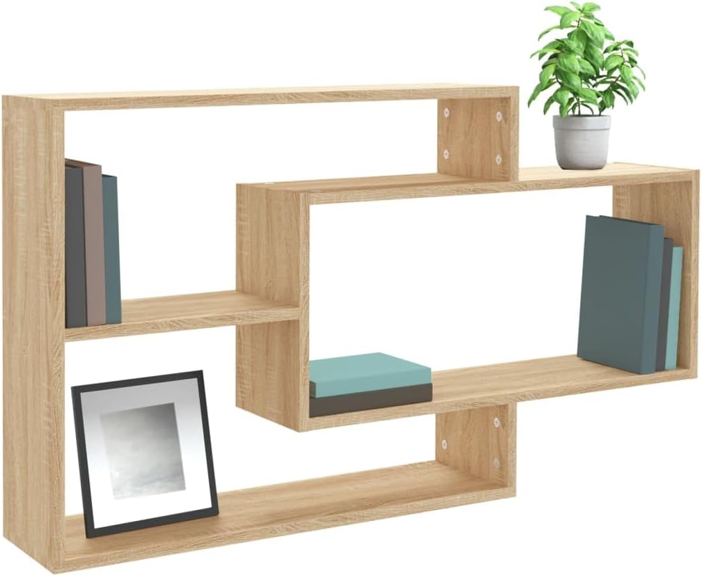 vidaXL Wall Shelf Sonoma Oak Engineered Wood 40.9 x 7.9 x 23.0 in