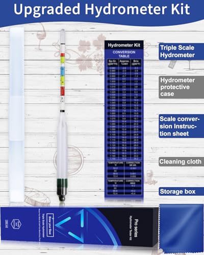 image for CIMALAB Triple Scale Hydrometer, Specific Gravity Hydrometer for Wine 