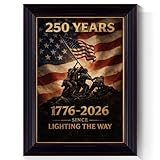 Framed USA 250th Anniversary Vintage Canvas Wall Art Lighting the Way Poster...