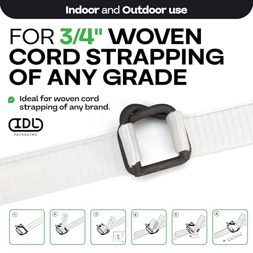 idl packaging phosphate cord strapping buckles 3434 pack of 500 - heavy-duty metal buckles with phosphate coating for woven cord strapping - reusable metal buckle for strapping - sku bp-34-500