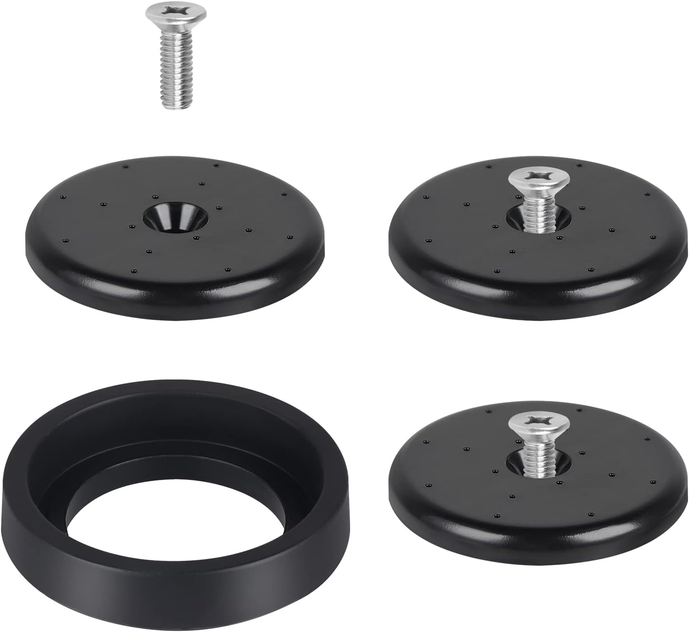 Spray Valve Repair Kit Pre-Rinse Sprayer Spray Face Bumper and Screw Repair Part for Most Commercial Faucet Sink Dish Sprayer Valve, Black