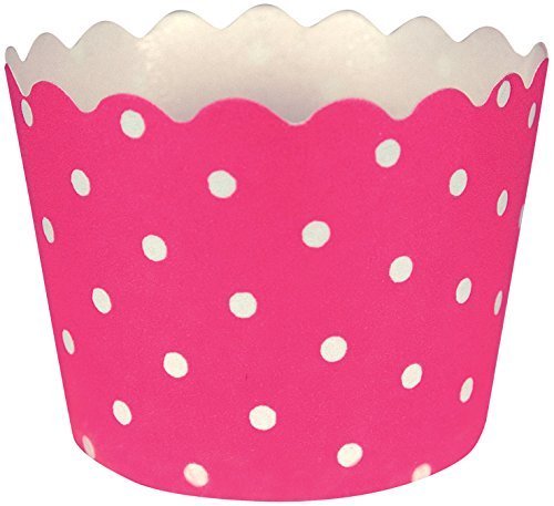 12 tazas de horno de lunares rosa para baby shower, cumpleaños infantiles y repostería de fiesta