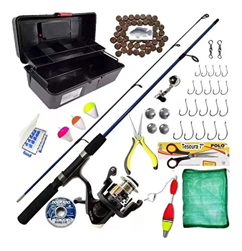 Kit De Pesca Completo Vara 10 Kg Molinete Maleta Promoção