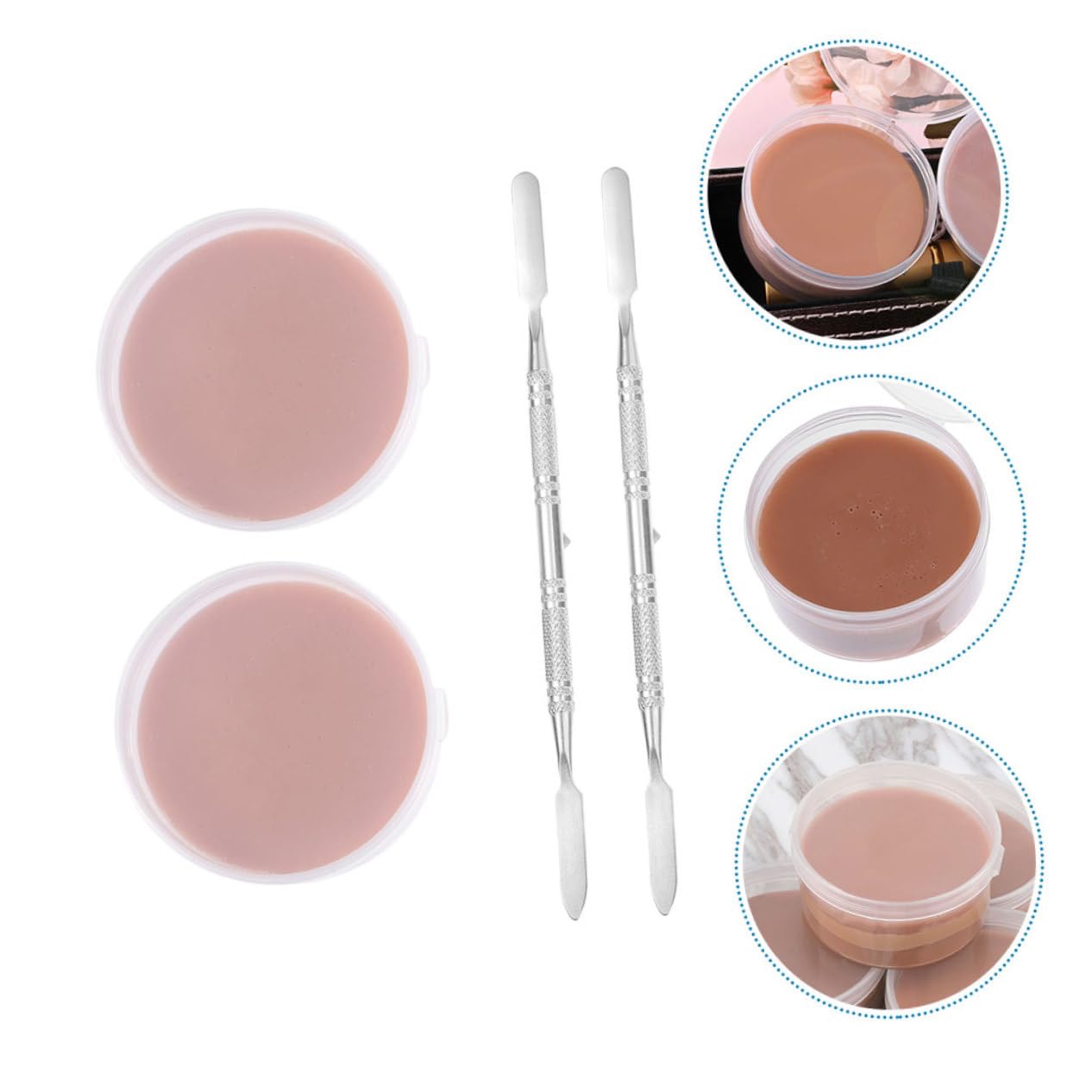 Special Effects Skin Wax Kit 4pcs for Realistic Scar and Injury Makeup Makeup Wax Double-Ended Spatula for Halloween and Cosplay