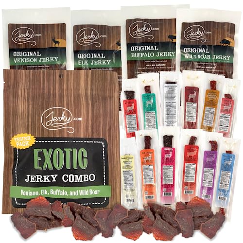 Wild Game Jerky Co. 16 Pc Exotic Jerky & Meat Stick Variety Pack