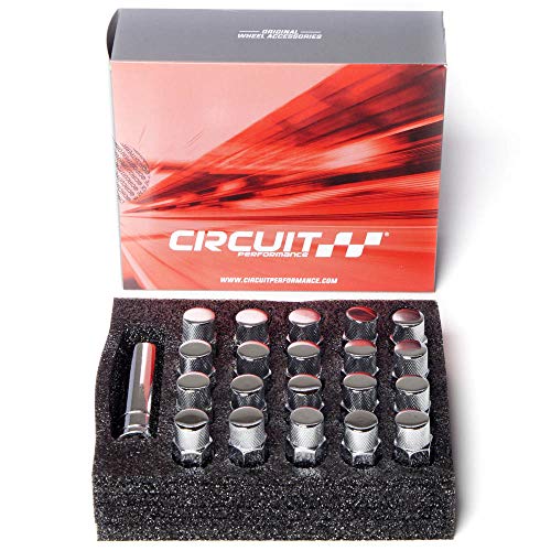 Image of Circuit Performance Forged Steel Extended Hex Lug Nut for Aftermarket Wheels: 12x1.25 Chrome - 20 Piece Set + Tool