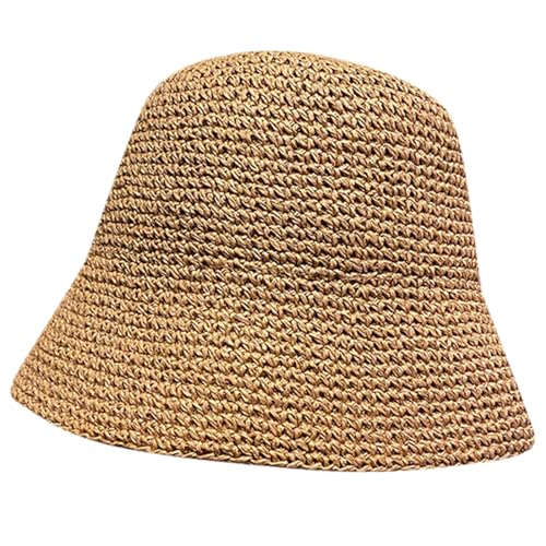 Sun Hat Womens Sun Hat Handmade Straw Bucket Wide Brim Packable T...