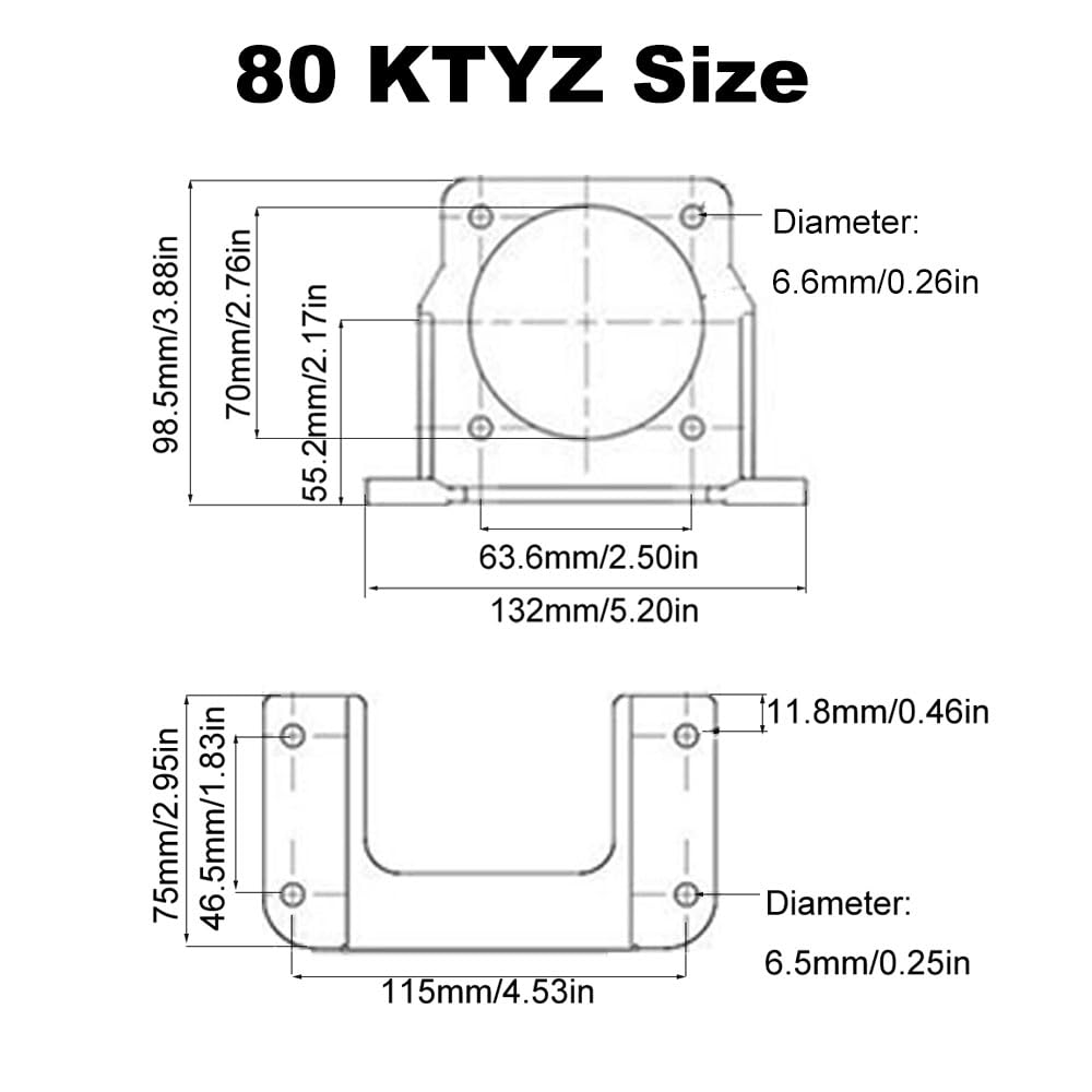 TopHomer 1 Pack 3 Models Optional Motor Bracket Fixed Mount Installation Vibration Resistance Four-hole Base Triangle Design Holder with Screws for Small Stepper Motors(80KTYZ)