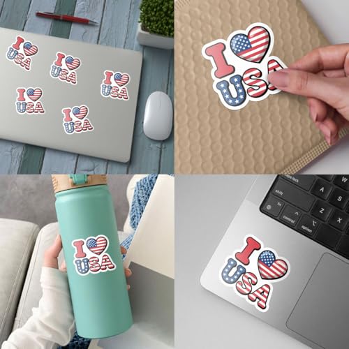 3 calcomanías de vinilo patrióticas e impermeables para personalizar laptops y termos 6
