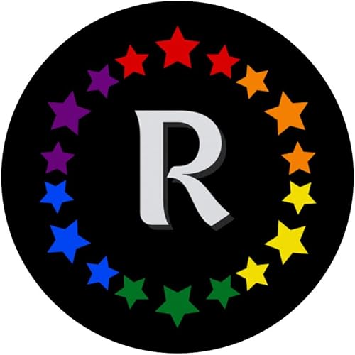 Miniatura 3 de Gay Pride Letter R Monogrammed Rainbow Flag Stars Initial R PopSockets Swappable PopGrip