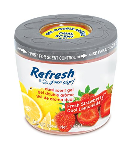 Refresh Your Car! E300867100 Scented Gel Can, 5 oz, Fresh Strawberry and Cool Lemonade