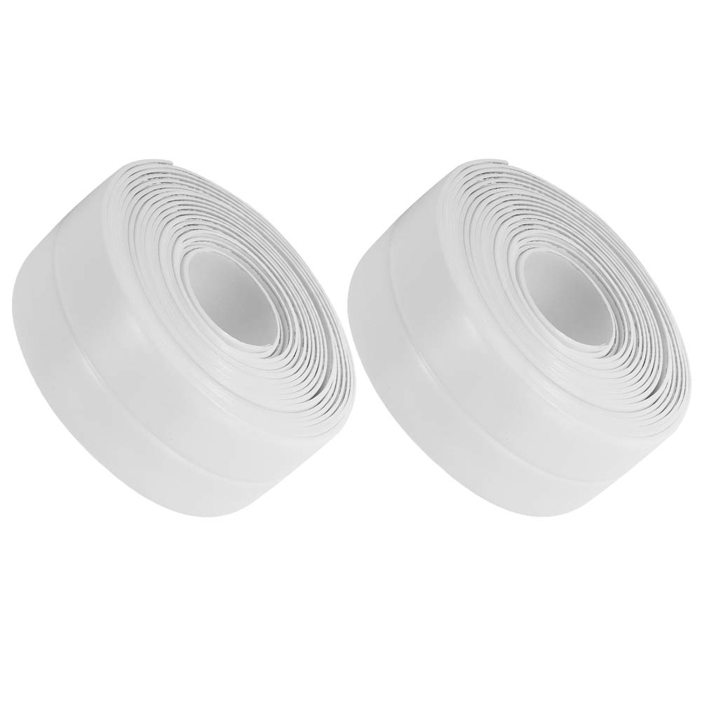 2 szt. Odporna na pleśń taśma uszczelniająca z PCV do kuchni i łazienki, 38 mm x 3,2 m, biała