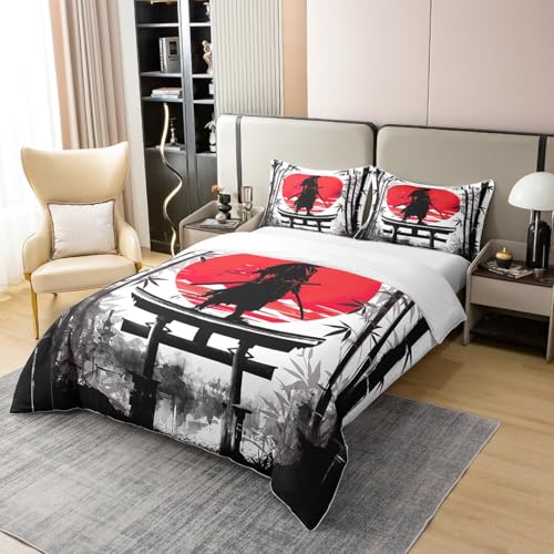 Housse de Couette 220x240cm en 100% Coton Supérieur Style Japonais - 4