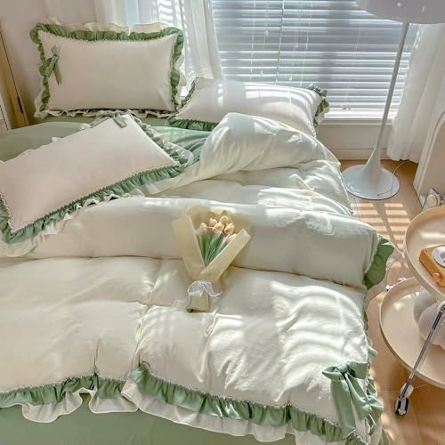 Parure de lit princesse verte pour chambre de fille style champêtre chic