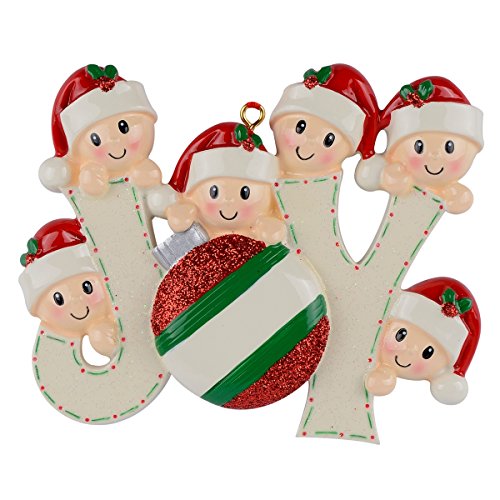 WorldWide Joy Family of 6 Personalized Ornaments