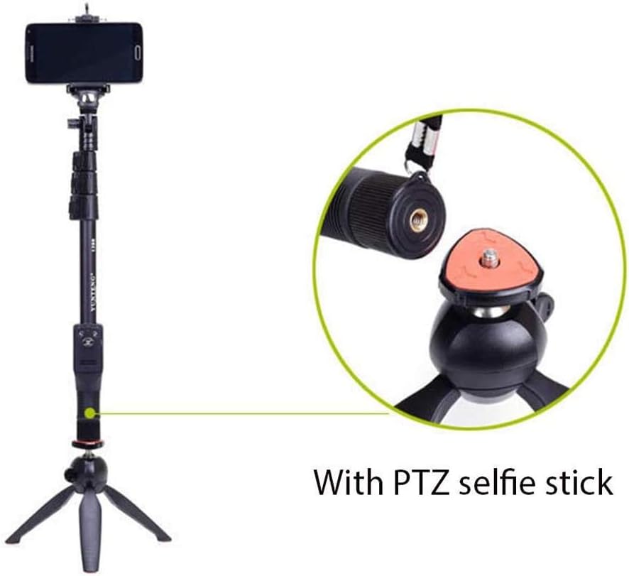Selfie Stick Tripod, Extendable Phone Selfie Stick with Built-in Remote and Detachable Mini Tripod Stand Remote Camera