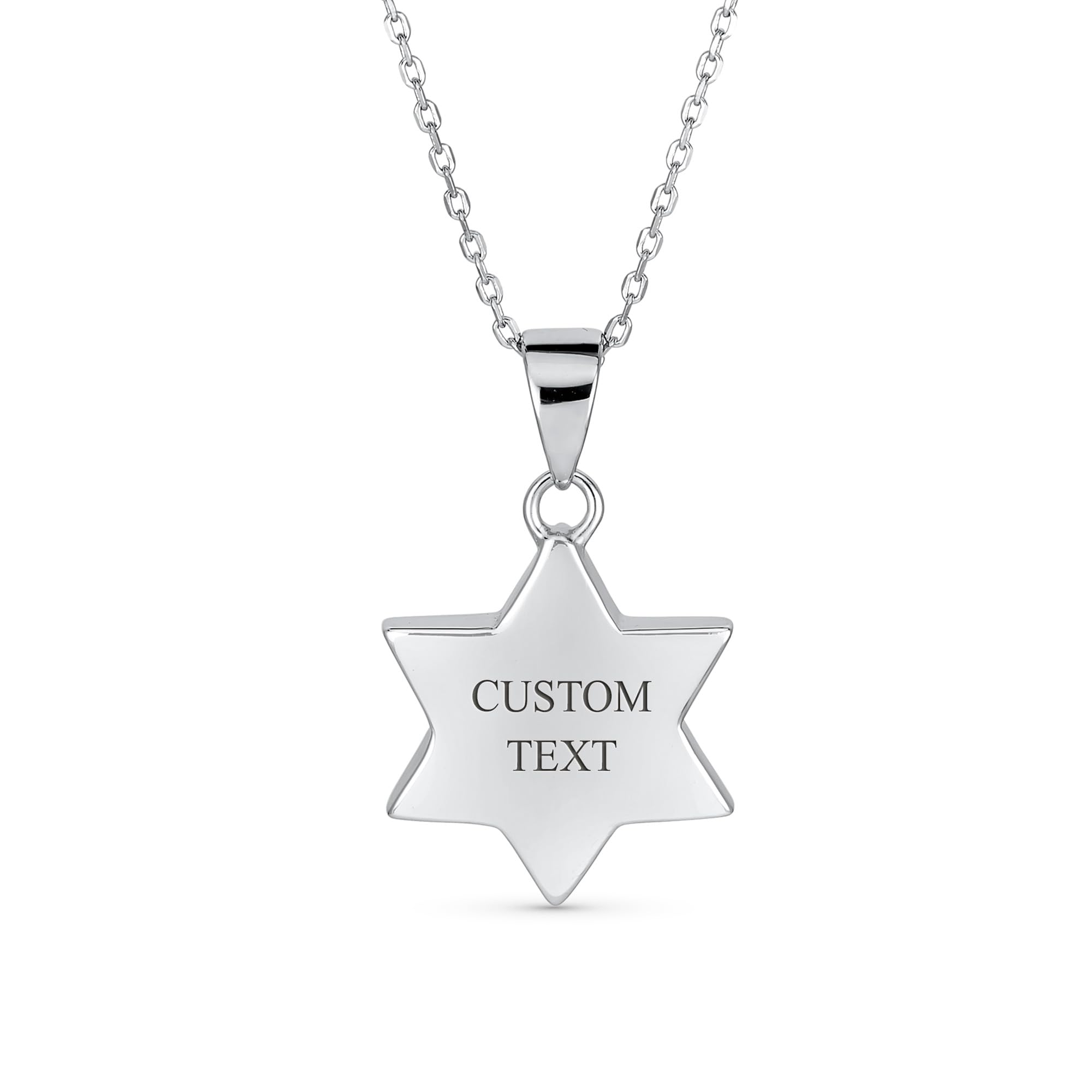 Bling Jewelry Collana con ciondolo Stella di David da donna in argento sterling 925 rodiato e opale blu creato, con catenina regolabile (16-18 pollici) personalizzabile