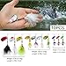 FouceClaus 10pcs Spinner Lures Baits with Tackle Box, Bass Trout Salmon Hard Metal Rooster Tail Fishing Lures Kit