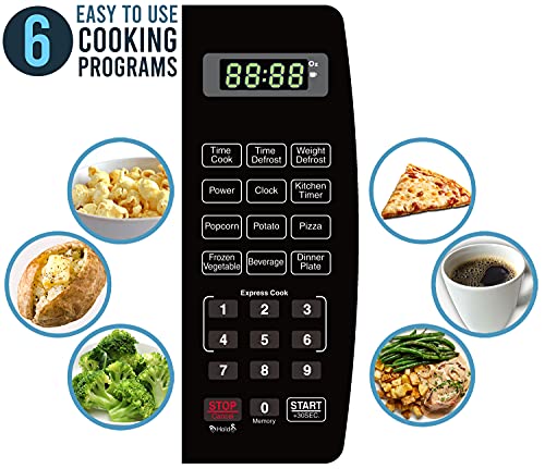 Farberware Countertop Microwave Oven 1.3 Cu. Ft. 1000-Watt With Led Display, Child Lock, Easy Clean Black Interior, Cu.ft, Stainless Steel #TOP6