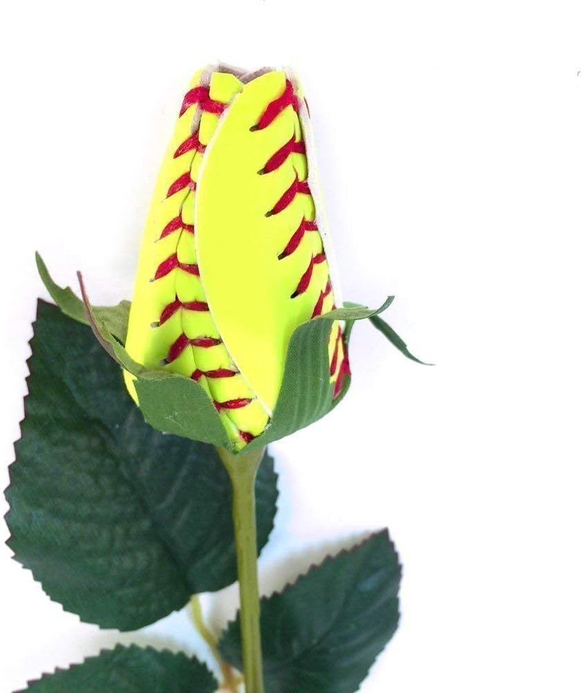 Softball Rose - Handmade with Authentic Premium Softball Covers - Original Design by Sports Roses