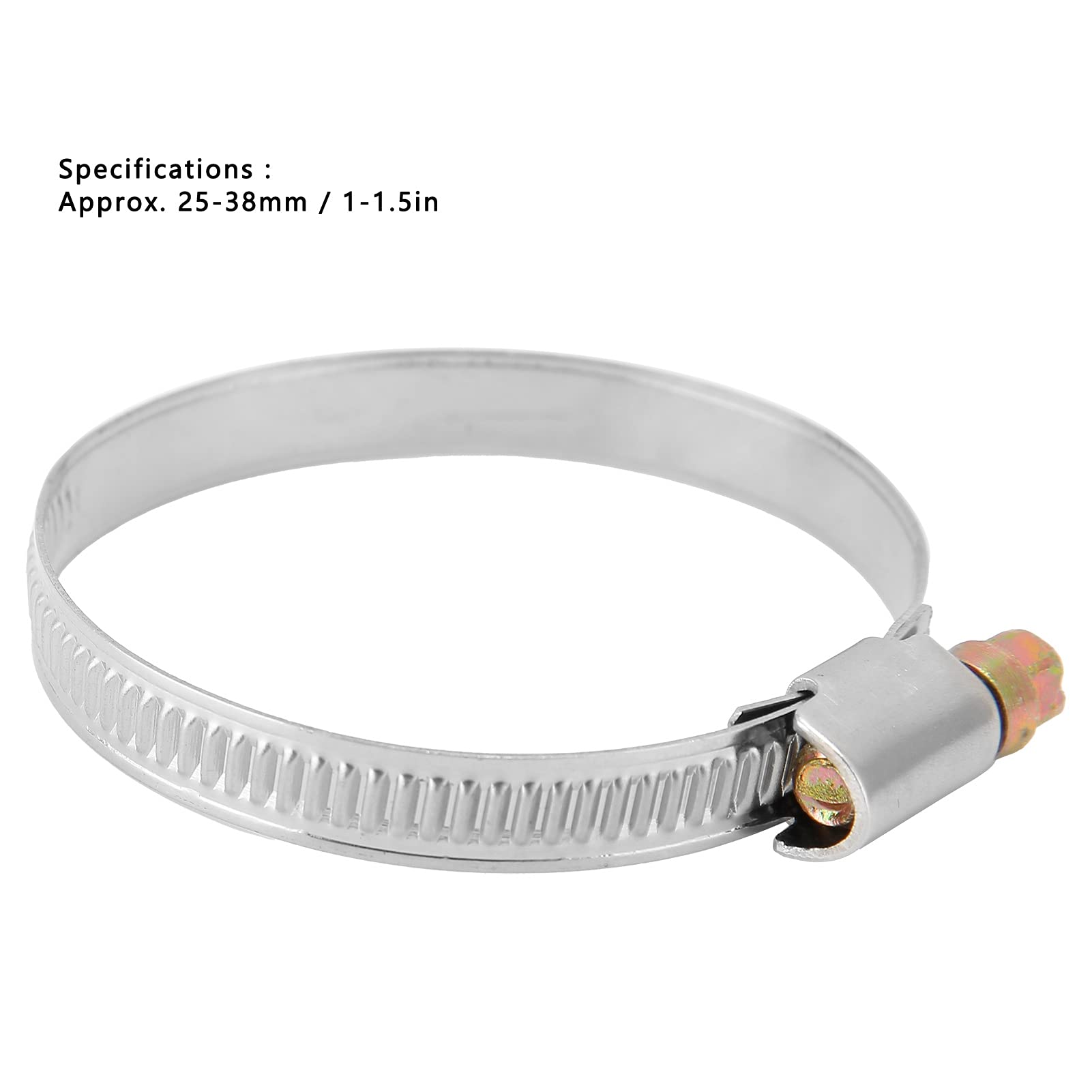 10Pcs Stainless Steel Hose Clamps, 304 Stainless Steel Mini Tube Clip, Duct Clamps Hose Clamp Pipe Clamp Air Ducting Clamp (25-38mm)