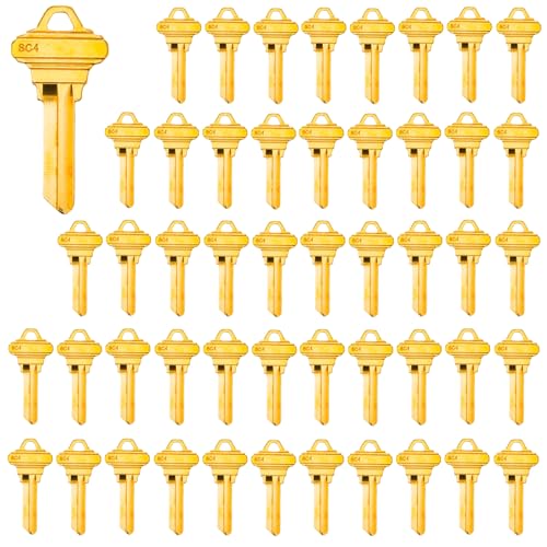 Brass Finish Uncut Key Blanks SC4 (6SH1) Blank Keys SC4 Key Blanks 6 Pin (50-Pack)