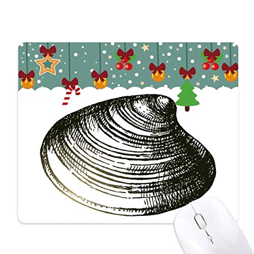 Tapis de souris noir marine life à motif pétoncles pour bureau