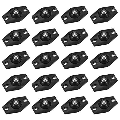 EACHPT Ruedas para Muebles, Rueda de Bola, Ruedas de Bolas para Muebles, Material ABS, Mini Rueda Universal autoadhesiva, para Botes Basura, Cajas Almacenamiento, Muebles pequeños (Negro, 20 Piezas)