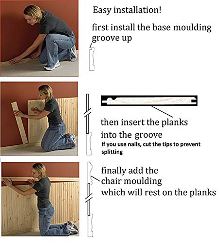 Allwood Beaded Knotty Pine Wainscot Kit, 24 Lineal Feet of Wall Length - Thumbnail 2