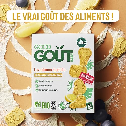 Biscuits Bébé Dès En Forme D'animaux Saveur Citron Bio Good Gout La Boîte De - vue 4
