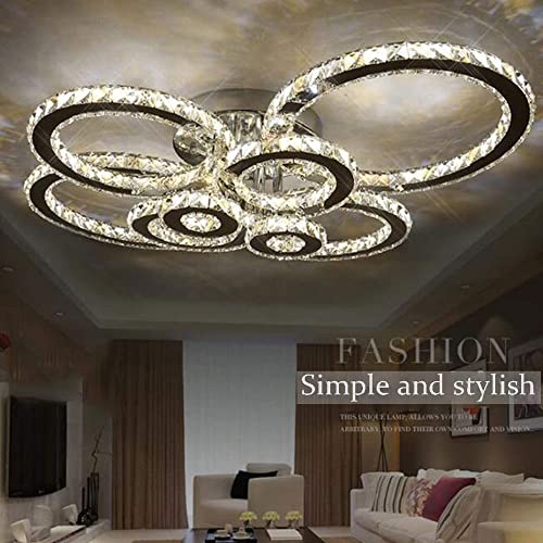 Lustre plafonnier cristal LED moderne télécommande chambre - 6