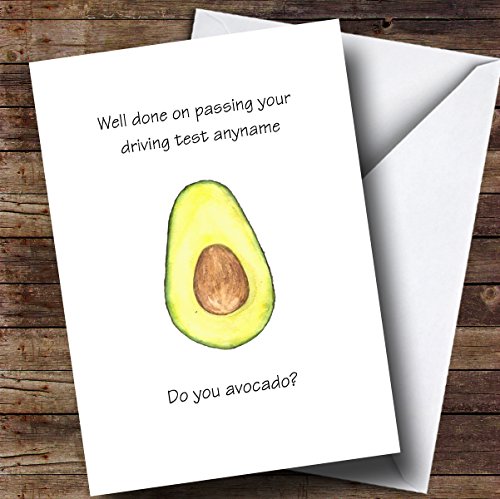 Personalized Avocado Funny Driving Test Passed Driving Test Greetings Card #TOP30