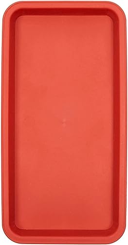 Miniatura 4 de Juvale Paquete de 8 bandejas de plástico para goteo, macetas, ollas, bandejas rectangulares para interiores y exteriores (rojo terracota, 6.5 x 12