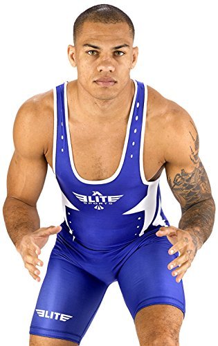 Elite Sports New Item Advanced Wrestling Singlet, Medium, Blue