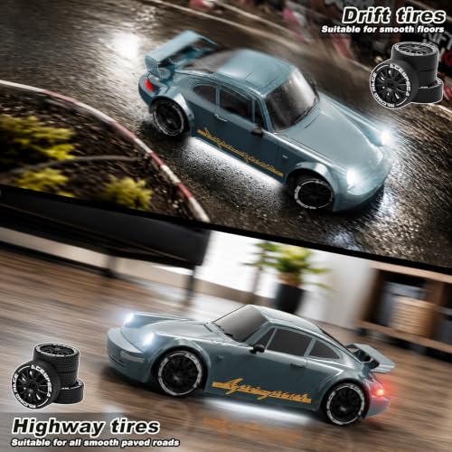 YESHIN Voiture Télécommandée Drift 1:24, Voiture RC 20 km/h 4WD avec LED – vue 5