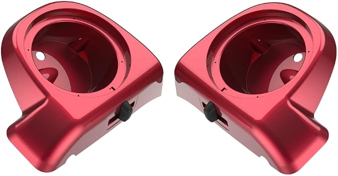 Advanblack Velocity Red Sunglo 6.5' Speaker Pods Rushmore Lower Vented Fairings fit 2014+ Harley Touring Road Street Glide miniatura 2