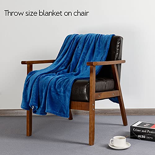 Image of NANPIPER Fleece Blankets, Super Soft Flannel Fuzzy Blanket for Couch, Luxury Cozy Lightweight Microfiber Dog Blanket-Throw Size,Turquoise Blue