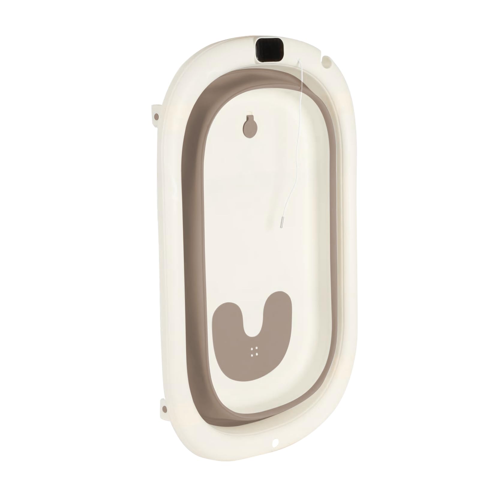 Faltbare Babybadewanne mit rutschfestem Kissen – Tragbares Design für Zuhause und Reisen – Baby-Babywanne zum Baden – zusammenklappbare Badewanne BB leicht zu reinigen – B-43 x 71 x 18,5 cm (Khaki)