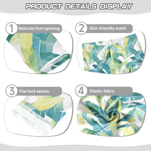 KLL Tropical Banana Leaf Little Girls Leggings Fashion High Waisted Pants Gym3