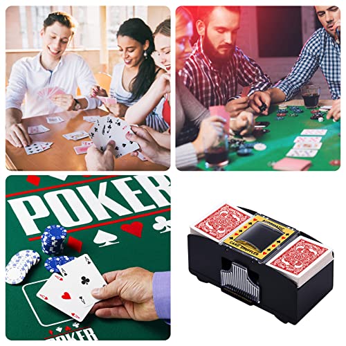 Unniweei Automatic Card Shuffler 1-2 Decks, Battery-Operated Electric Shuffler, Casino Card Game for Poker, Home Card Game, UNO, Phase10, Texas Hold'em, Blackjack, Home Party Club Game - Thumbnail 2