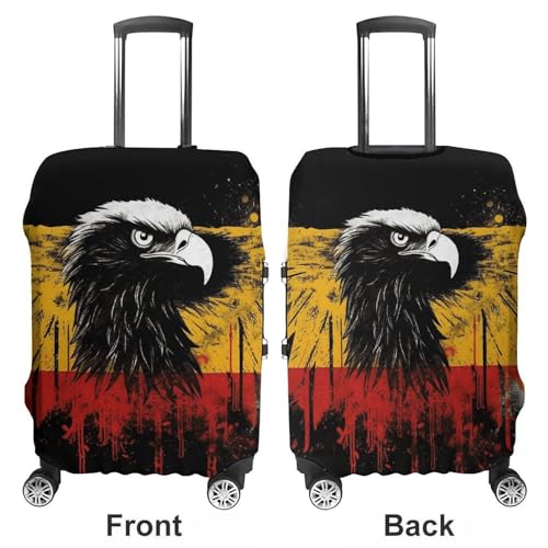 Germany Flag Eagle Luggage Cover Tsa Approved Suitcase Covers for Luggage Elastic Washable Suit Case Covers Anti-Scratch Travel Luggages Sleeve Suitcase Protector Fits 19-30 Inch Case(S)3