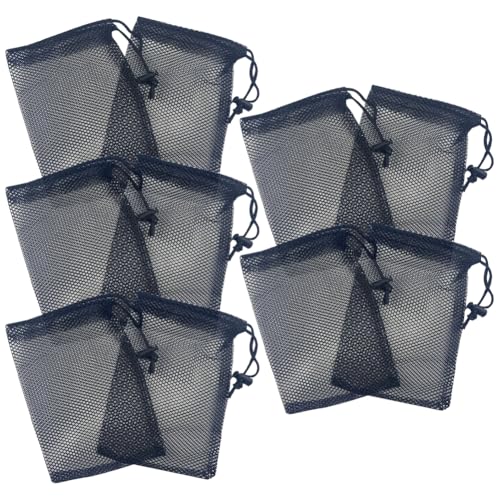 10 Pcs Small Mesh Drawstring Bags Mini Nylon Net Bags Small Travel Stuff Bags Mesh Laundry Bag Small Gym Bag Golf Ball Bag Pouch Tennis Ball Bag Beach Mesh Bags 10 x 15cm