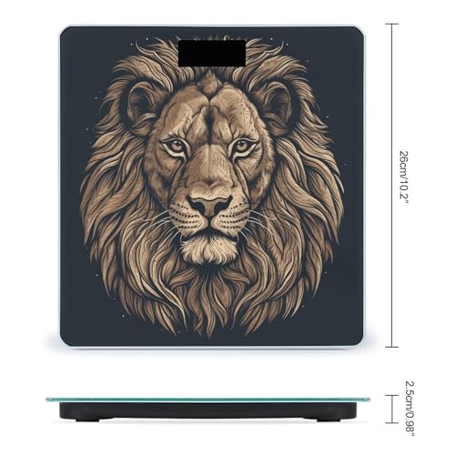 Báscula digital para baño Cartoon Lion en vidrio templado miniatura 2