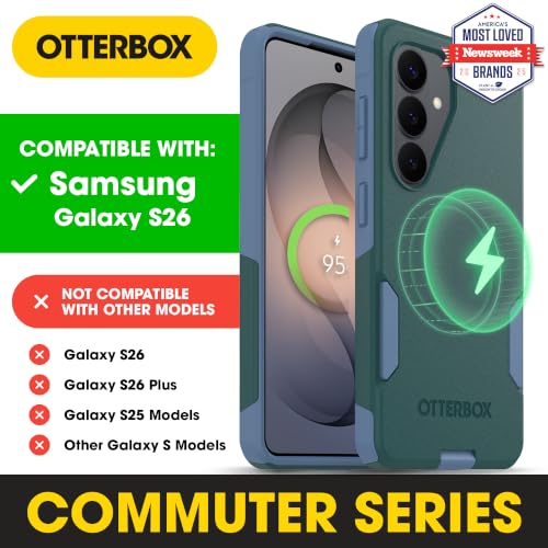 Image of OtterBox Samsung Galaxy S26 - Commuter Series Magnetic Case - Ocean Tides | 3X Military Drop Protection - Dual-Layer Design - Magnetic Fast Charge - Raised Edges - Port Covers