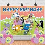 Time of Adventure Birthday Backdrop,Time of Adventure Banner Poster for Time of Adventure Theme Party Decorations Anime Birthday Supplies Background Studio Shoot Photo Props