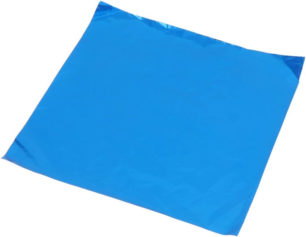 100pcs Gold Leaf Sheets Aluminium Foil Papers Gold Foil Papers Chocolate Wrapping Papers for Home Shop Silver (Blue)