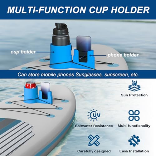 Paddleboard Cup Holder for iRocker All Around 11'0 2019-2025, 2-in-1 Paddle Board and Kayak Drink and Phone Holder for SUP,Boat,Surfboard,Canoes,Paddle Board Accessories,Pink